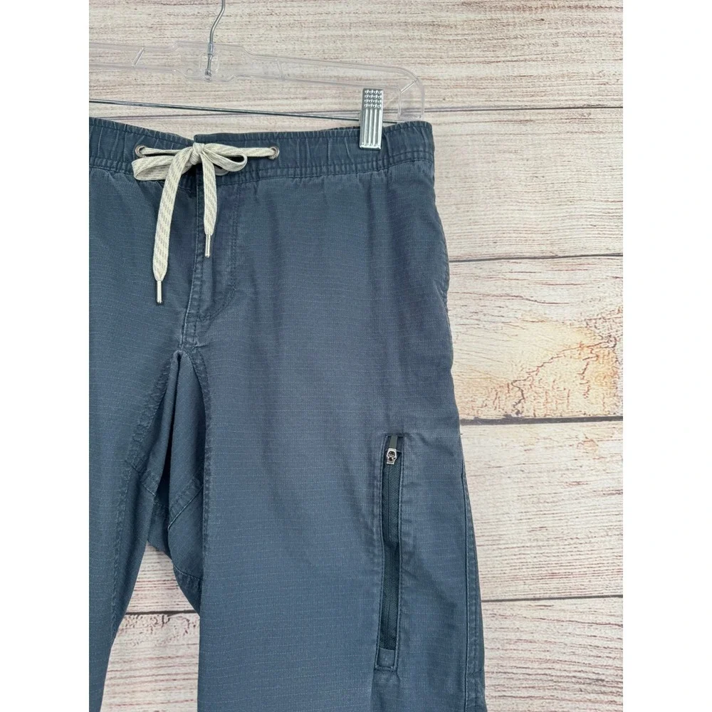 Vuori Ripstop Climber Pants Mens 28 Charcoal Grey Elastic Waist Zip Cargo Pocket